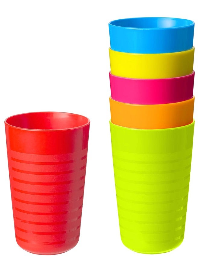 PLASKIDY Kids Cups Set of 6 Toddler Plastic Cups 8 Oz - Children's Drinking Tumbler Cups - Reusable Kids Plastic Cups BPA FREE/Dishwasher Safe - Image 1